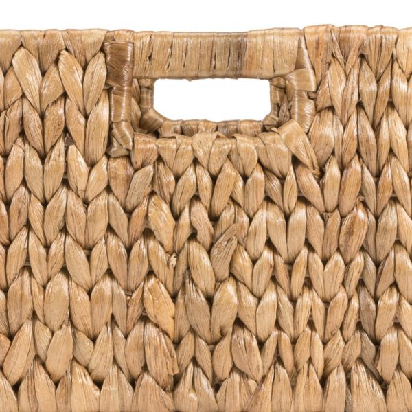 Leif Rustic Minimalist Hand-Woven Hyacinth Nesting Baskets with Handles (Set of 2)