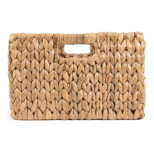 Leif Rustic Minimalist Hand-Woven Hyacinth Nesting Baskets with Handles (Set of 2)