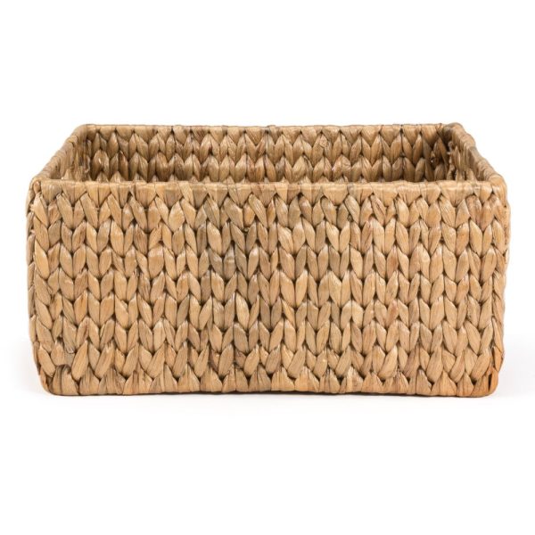 Leif Rustic Minimalist Hand-Woven Hyacinth Nesting Baskets with Handles (Set of 2)