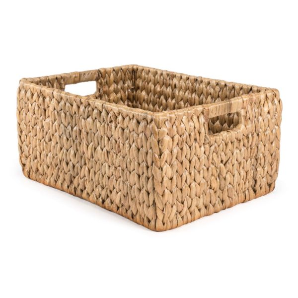 Leif Rustic Minimalist Hand-Woven Hyacinth Nesting Baskets with Handles (Set of 2)