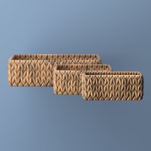 Leif Rustic Minimalist Hand-Woven Hyacinth Nesting Baskets with Handles (Set of 2)