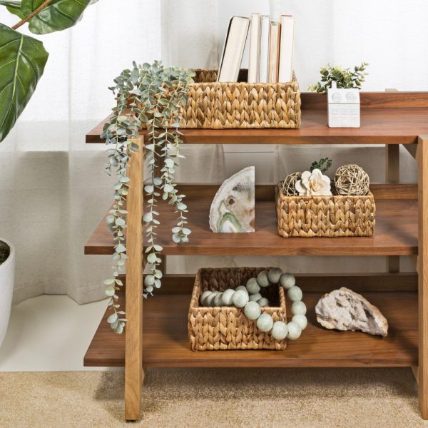 Tress Minimalist Hand-Woven Hyacinth Nesting Baskets (Set of 3)