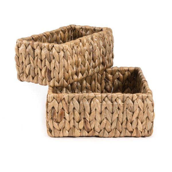 Tress Minimalist Hand-Woven Hyacinth Nesting Baskets (Set of 3)