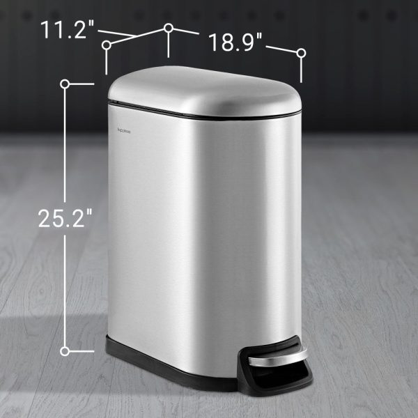 Slyd 40 Liter/10.6 Gallon Step-Open Trash Can