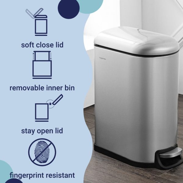 Slyd 40 Liter/10.6 Gallon Step-Open Trash Can