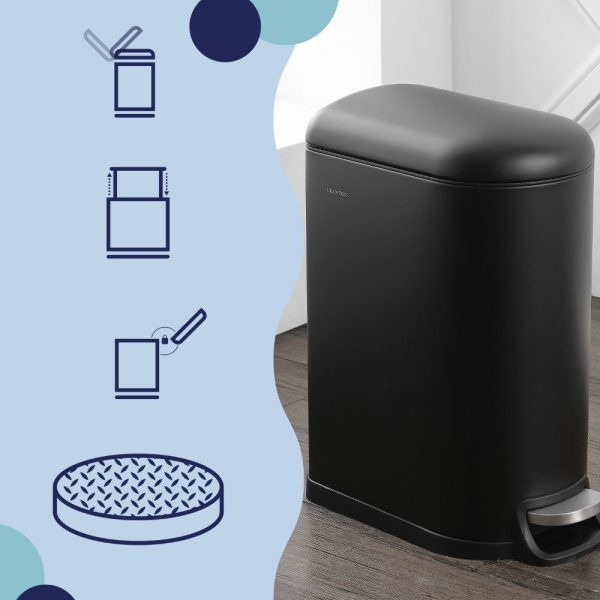 Slyd 40 Liter/10.6 Gallon Step-Open Trash Can