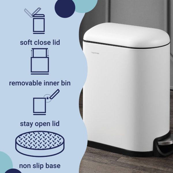 Slyd 40 Liter/10.6 Gallon Step-Open Trash Can