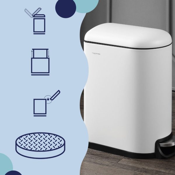 Slyd 40 Liter/10.6 Gallon Step-Open Trash Can