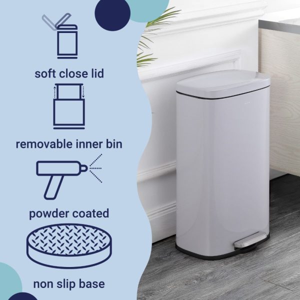 Abrahamus 30 Liter/8 Gallon Step-Open Trash Can