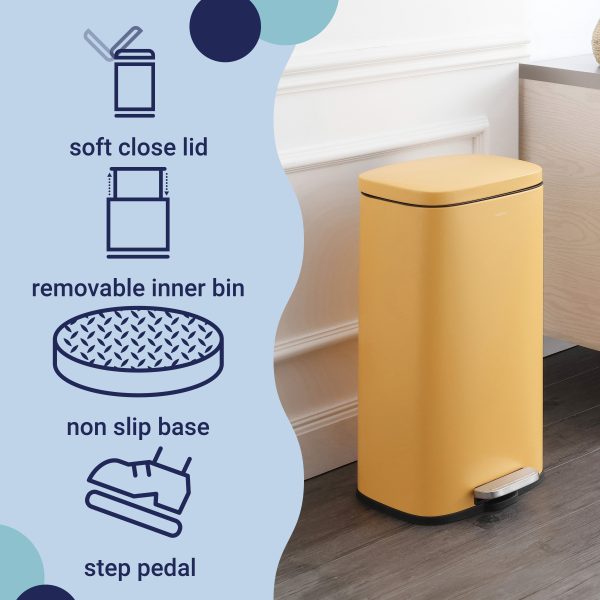 Abrahamus 30 Liter/8 Gallon Step-Open Trash Can