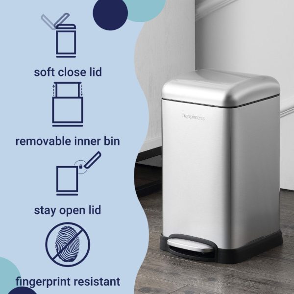 Betty Retro Mini 12 Liter/3.2 Gallon Step-Open Trash Can