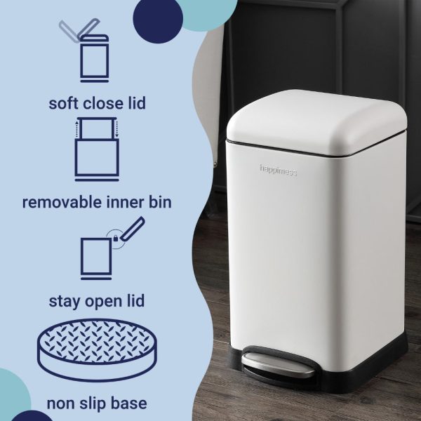 Betty Retro Mini 12 Liter/3.2 Gallon Step-Open Trash Can