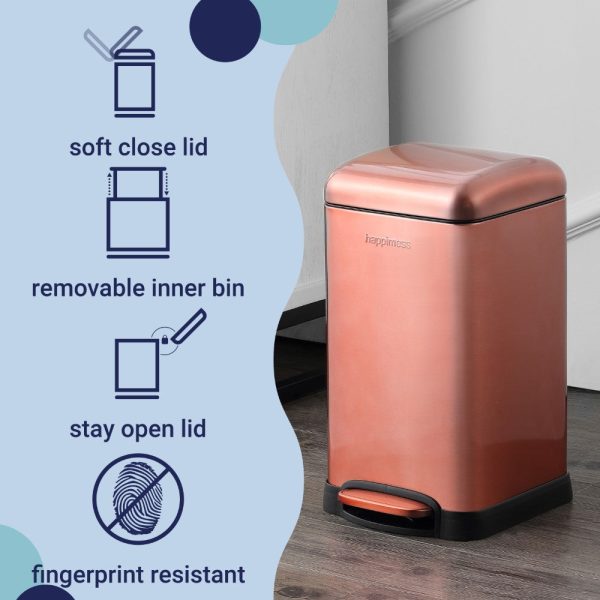Betty Retro Mini 12 Liter/3.2 Gallon Step-Open Trash Can
