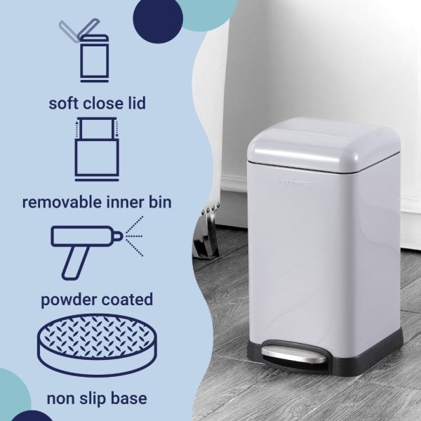 Betty Retro Mini 12 Liter/3.2 Gallon Step-Open Trash Can