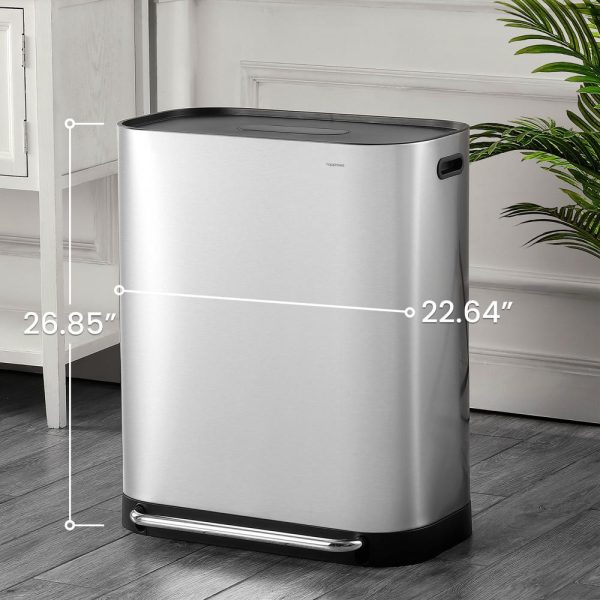 Beni 60 Liter/16 Gallon Kitchen Trash/Recycling Trash Can