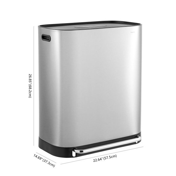 Beni 60 Liter/16 Gallon Kitchen Trash/Recycling Trash Can