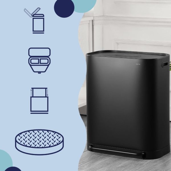 Beni 60 Liter/16 Gallon Kitchen Trash/Recycling Trash Can