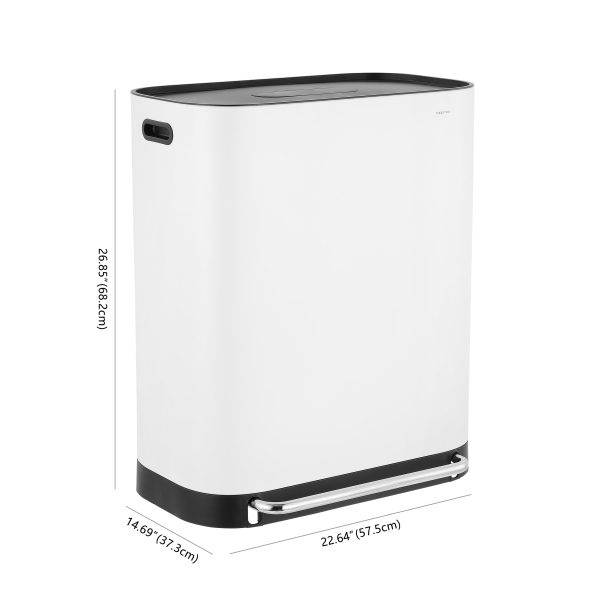 Beni 60 Liter/16 Gallon Kitchen Trash/Recycling Trash Can