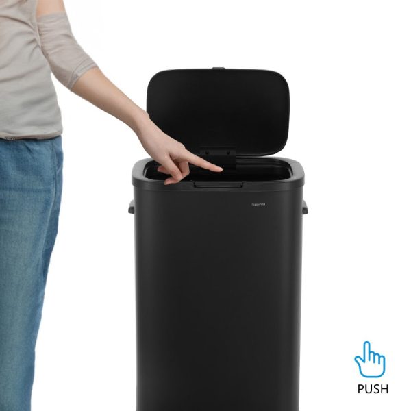 Tammi Kitchen 14.5-Gallon Slim Metal Push Button Trash Can