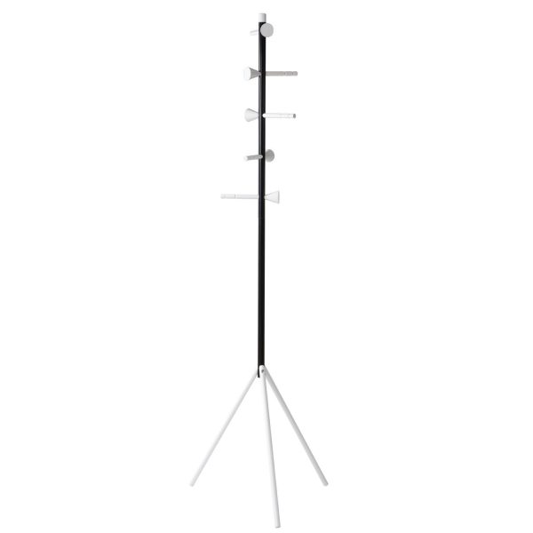 Aiden 70.4 5-Hook Metal Coat Rack, Black/White