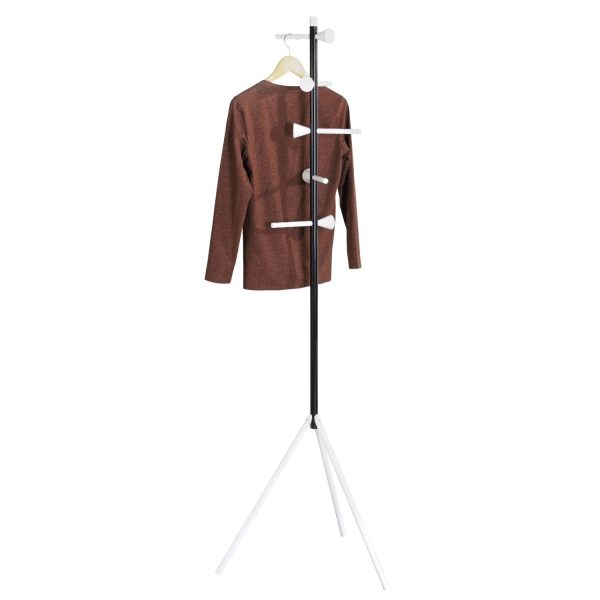 Aiden 70.4 5-Hook Metal Coat Rack, Black/White