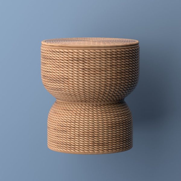 Bhola 18 Hourglass Handwoven Hyacinth Storage Accent Table