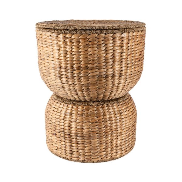 Bhola 18 Hourglass Handwoven Hyacinth Storage Accent Table