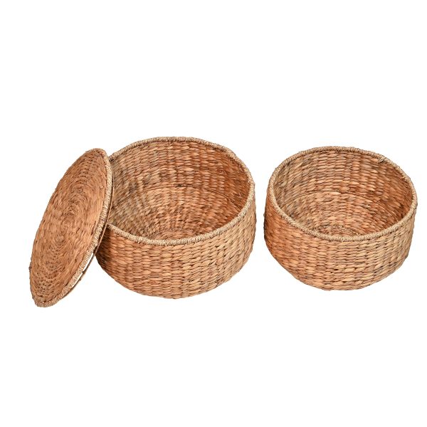 Bhola 18 Hourglass Handwoven Hyacinth Storage Accent Table