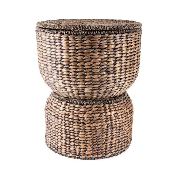 Bhola 18 Hourglass Handwoven Hyacinth Storage Accent Table
