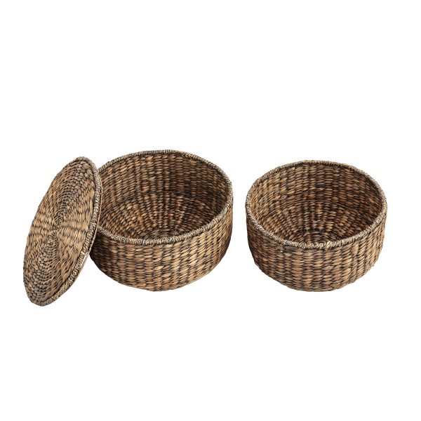 Bhola 18 Hourglass Handwoven Hyacinth Storage Accent Table