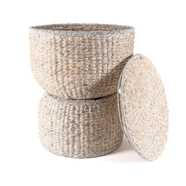 Bhola 18 Hourglass Handwoven Hyacinth Storage Accent Table