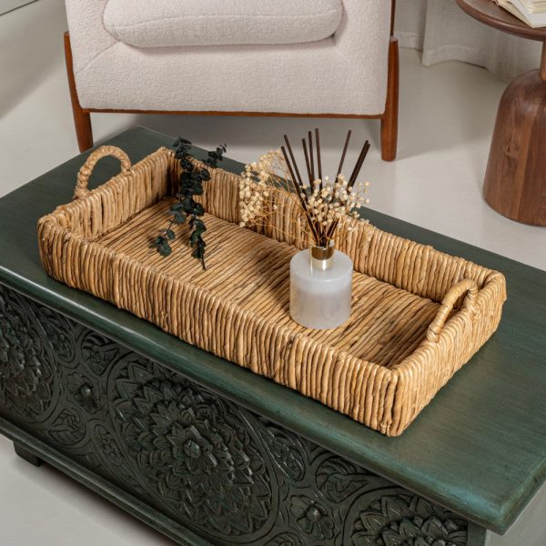 Anika 22.5 Traditional Southwestern Hand-Woven Abaca Tray with Handles