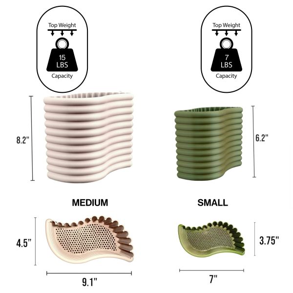 Arlo Modern Eco-Friendly 3D Printed Planters with Drainage (Set of 2)