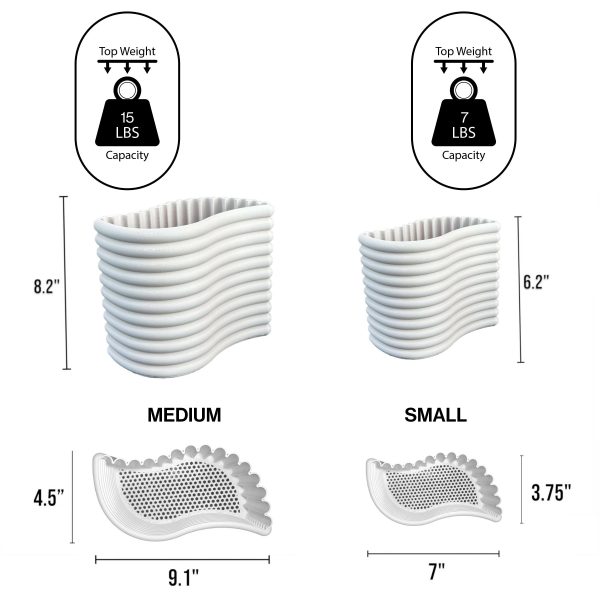 Arlo Modern Eco-Friendly 3D Printed Planters with Drainage (Set of 2)