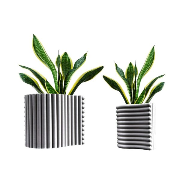 Arlo Modern Eco-Friendly 3D Printed Planters with Drainage (Set of 2)
