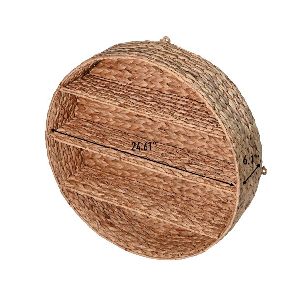 Annulus 24.61 3-Shelf Circular Handwoven Hyacinth Wall Rack