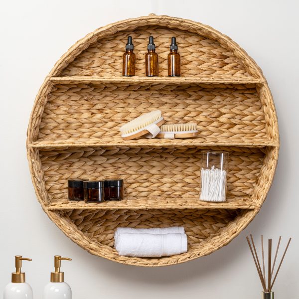 Annulus 24.61 3-Shelf Circular Handwoven Hyacinth Wall Rack
