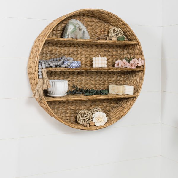 Annulus 24.61 3-Shelf Circular Handwoven Hyacinth Wall Rack