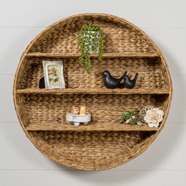 Annulus 24.61 3-Shelf Circular Handwoven Hyacinth Wall Rack