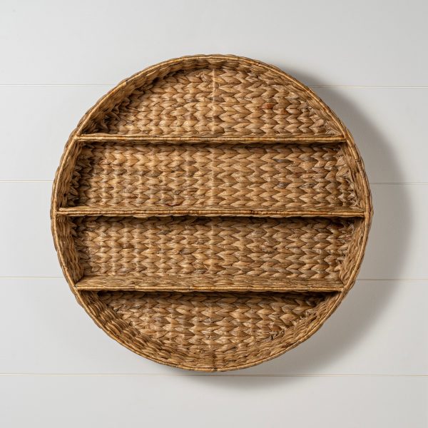Annulus 24.61 3-Shelf Circular Handwoven Hyacinth Wall Rack