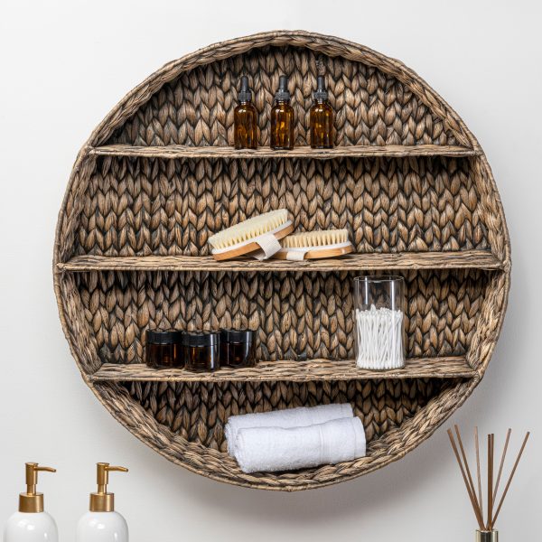 Annulus 24.61 3-Shelf Circular Handwoven Hyacinth Wall Rack