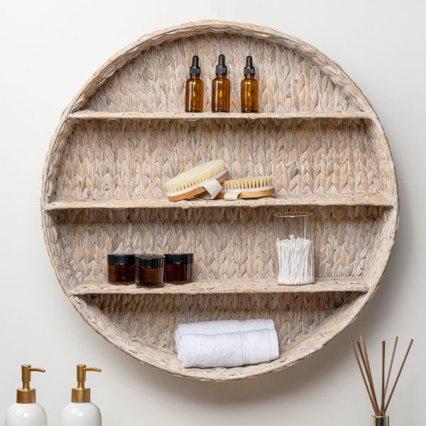 Annulus 24.61 3-Shelf Circular Handwoven Hyacinth Wall Rack